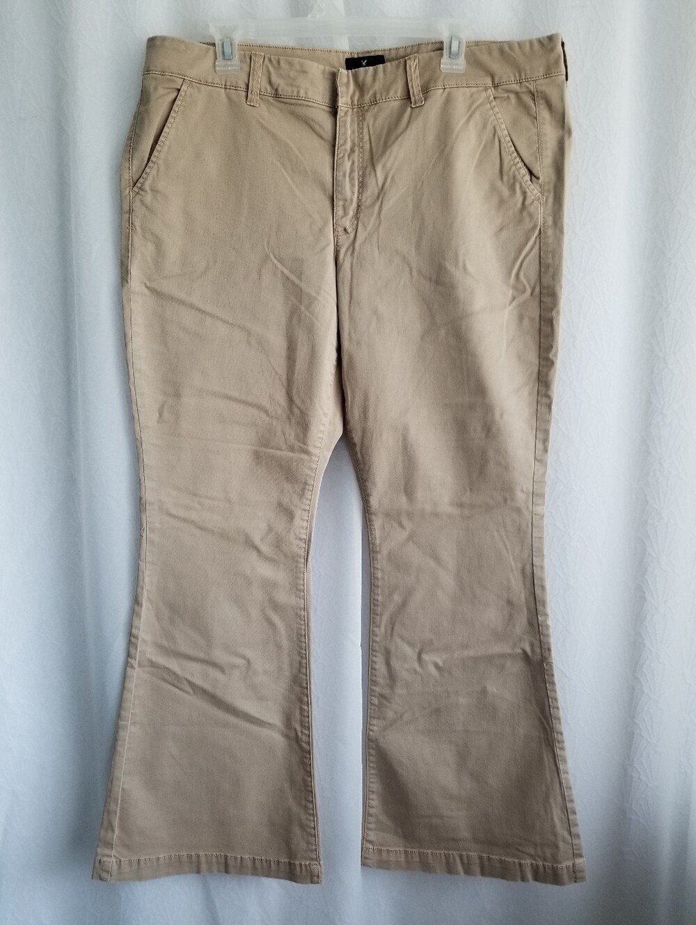 American Eagle Boho Artist khaki Pants Women's Flare 18 Reg.